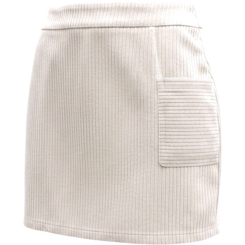 Loveriche Cream Corduroy Mini Skirt Womens L Off White High Waist Pocket EUC